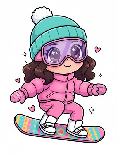 Gabriela's Snowboard Adventure ❄️ - Kawaii Cute