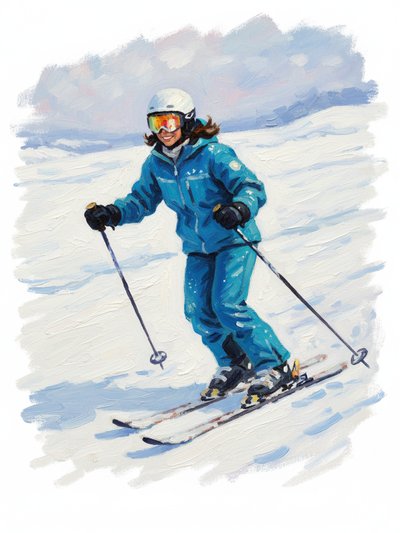 Gabriela's Ski Adventure 🎿 - Impressionist Painting