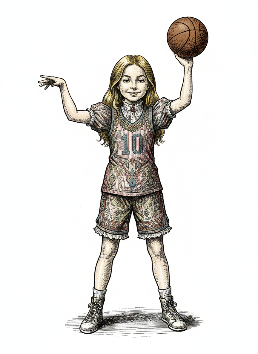 Mary the Baller - Victorian Illustration