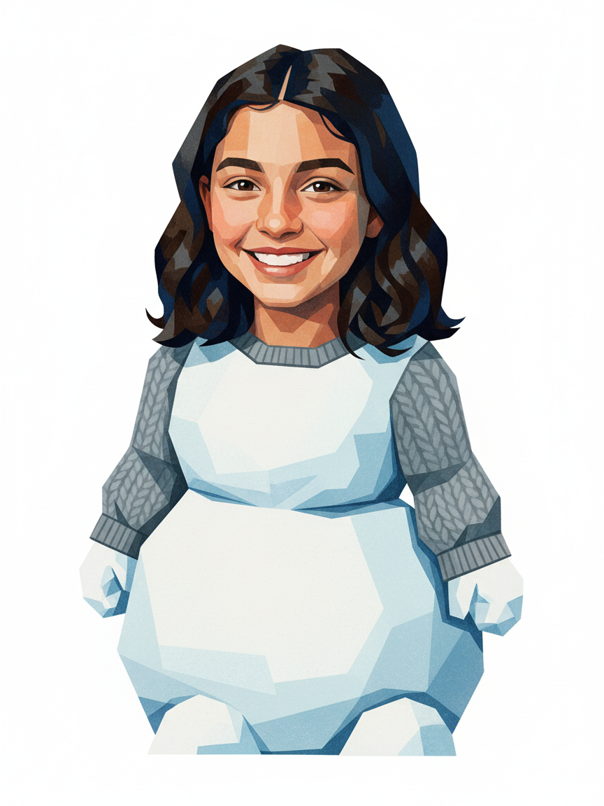 Gabriela the Snow-Wonder - Cubist Painting