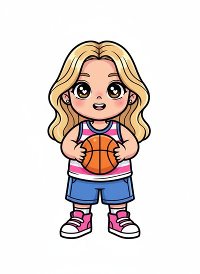 Mary's Basketball Dreams 🏀 - Kawaii Cute