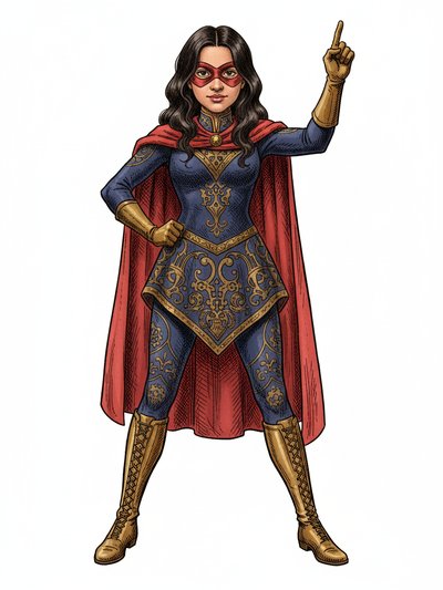 Gabriela's Superhero Adventures 🌟 - Victorian Illustration