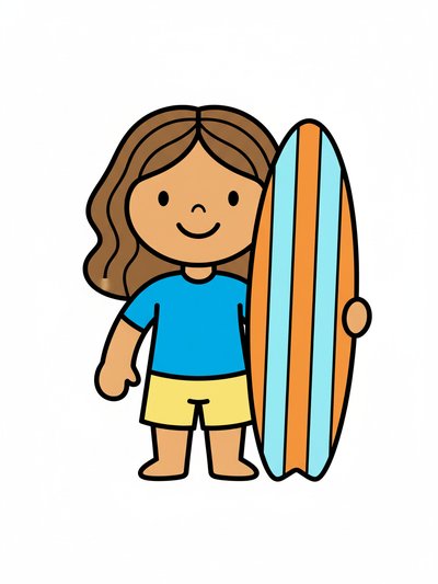 Gabriela's Epic Surf Saga 🌊 - Preschool Simple