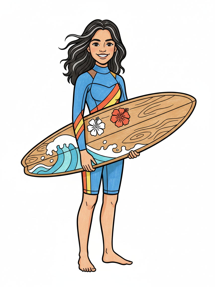 Wave Rider Gabriela - Classic Coloring Book