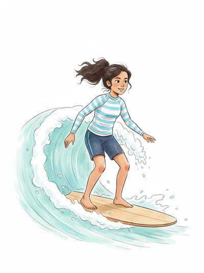 Gabriela's Surfing Adventure 🌊 - Gentle Pencil