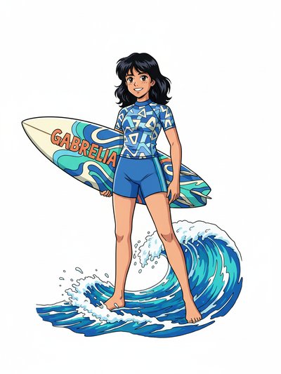 Gabriela's Surfing Adventure 🌊 - Classic Anime