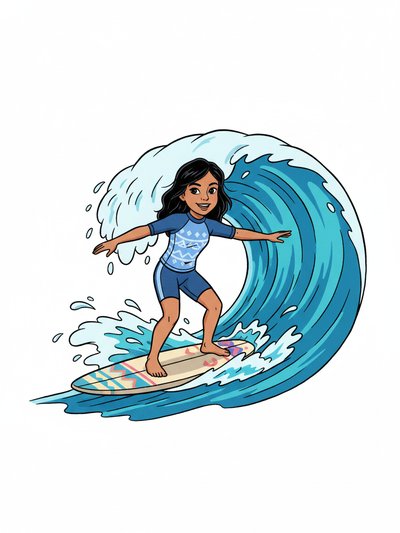 Gabriela's Surfing Adventure 🌊 - Golden Age Animation