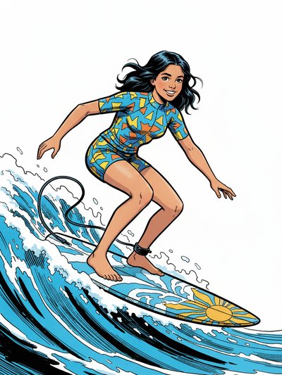 Gabriela's Surfing Adventure 🌊 - Comic Book