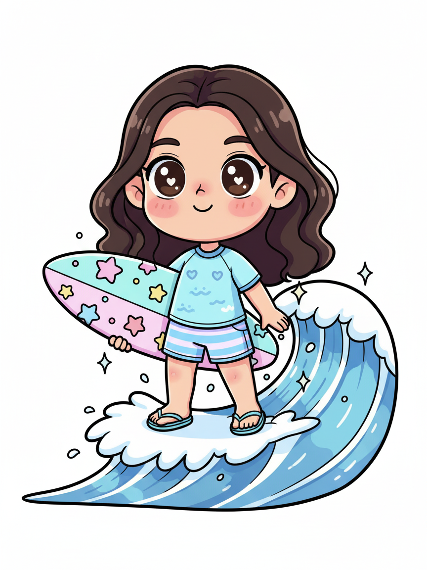 Gabriela the Wave Rider - Kawaii Cute