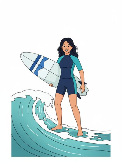 Gabriela's Surfing Adventure 🌊 - Minimalist