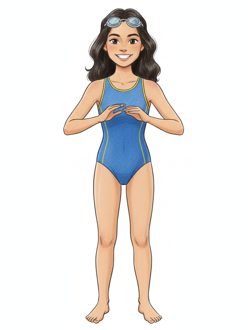 Gabby the Swimmer - Gentle Pencil