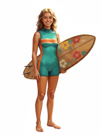 Gabriela's Epic Surf Saga 🌊 - Impressionist Painting