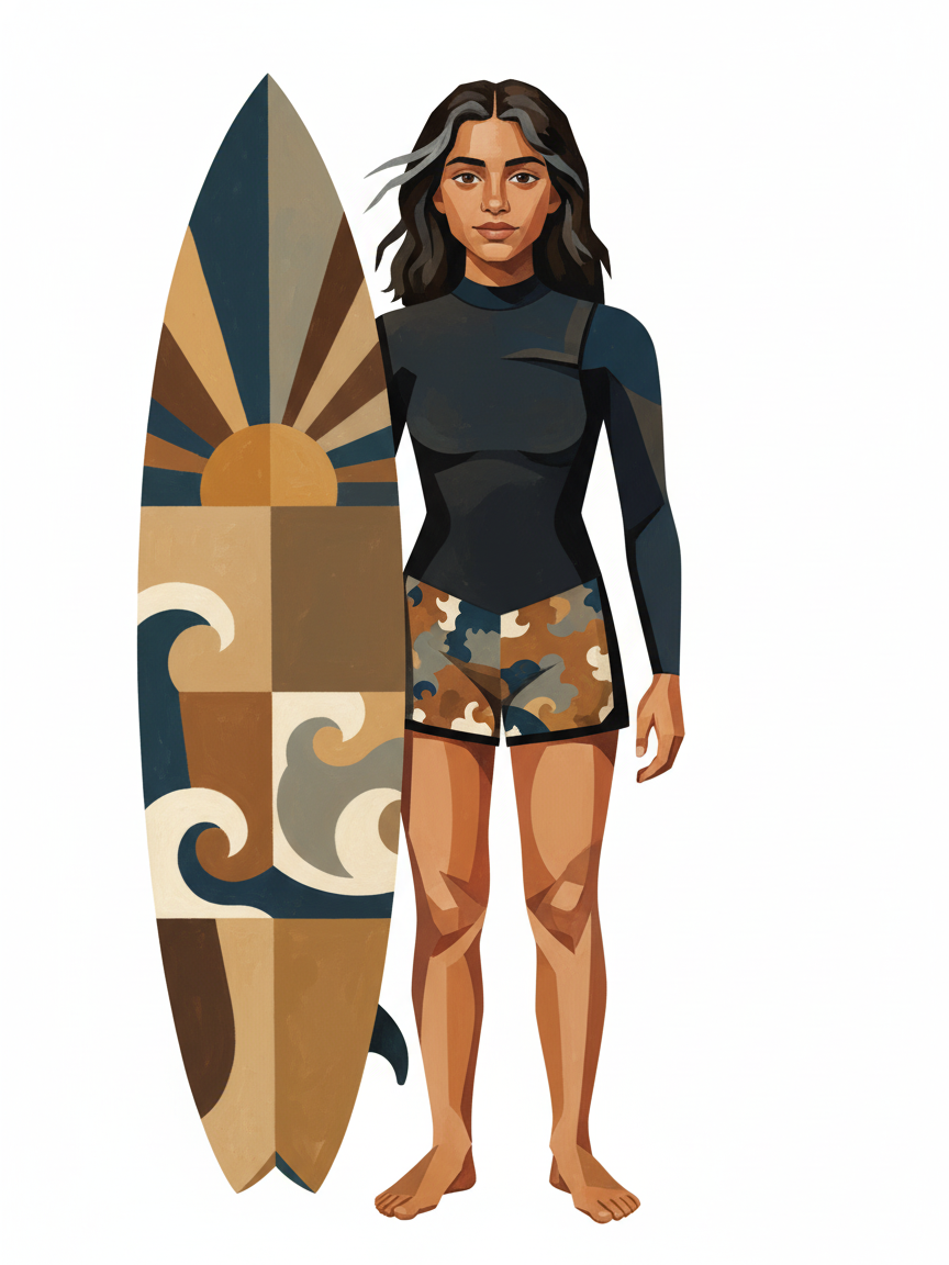 Wave Rider Gabriela - Cubist Painting