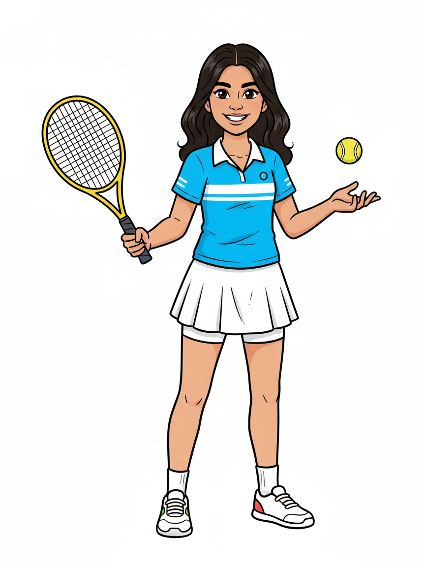 Gabriela the Tennis Ace - Classic Coloring Book