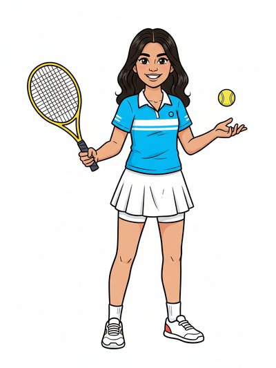 Gabriela's Grand Slam 🎾 - Classic Coloring Book
