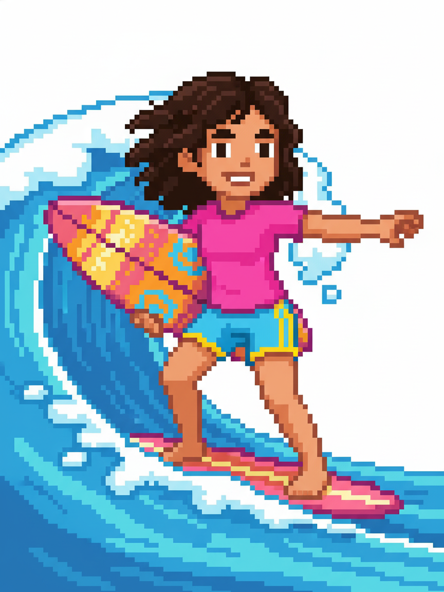 Gabriela the Wave Rider - Pixel Art