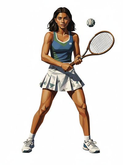 Gabriela's Grand Slam 🎾 - Cubist Painting