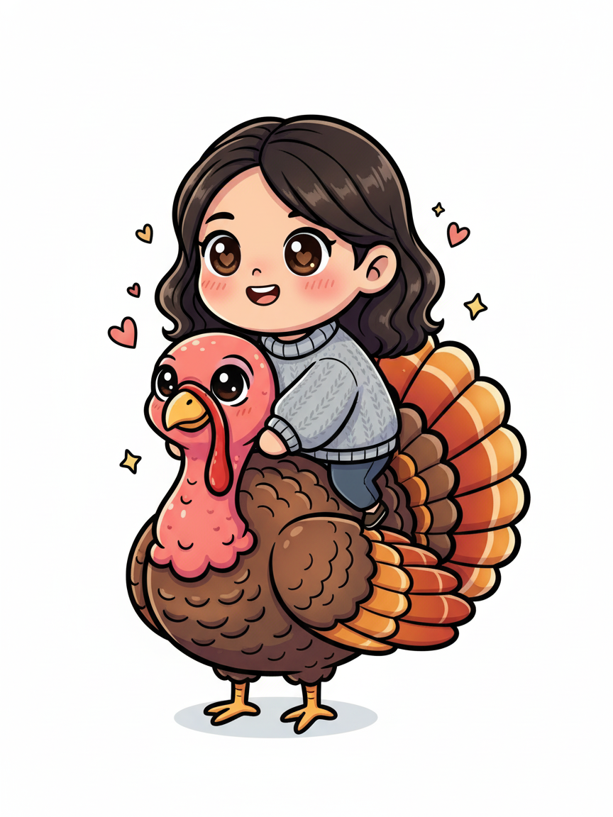 Gobblebela the Turkey Rider - Kawaii Cute