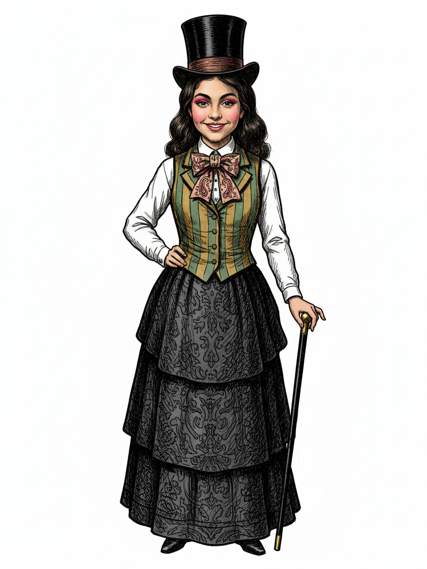 Gabby the Vaudeville Star - Victorian Illustration