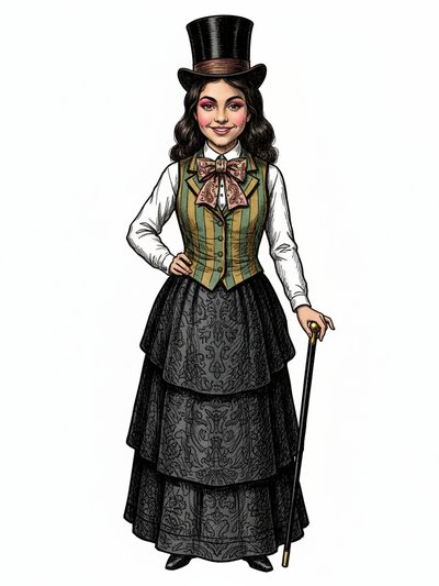 Gabriela's Vaudeville Vision 🎩 - Victorian Illustration