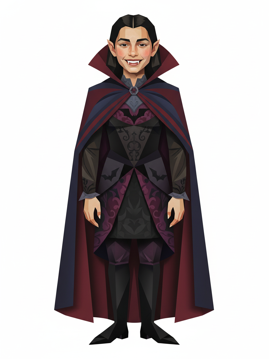 Vampire Gabriela - Cubist Painting