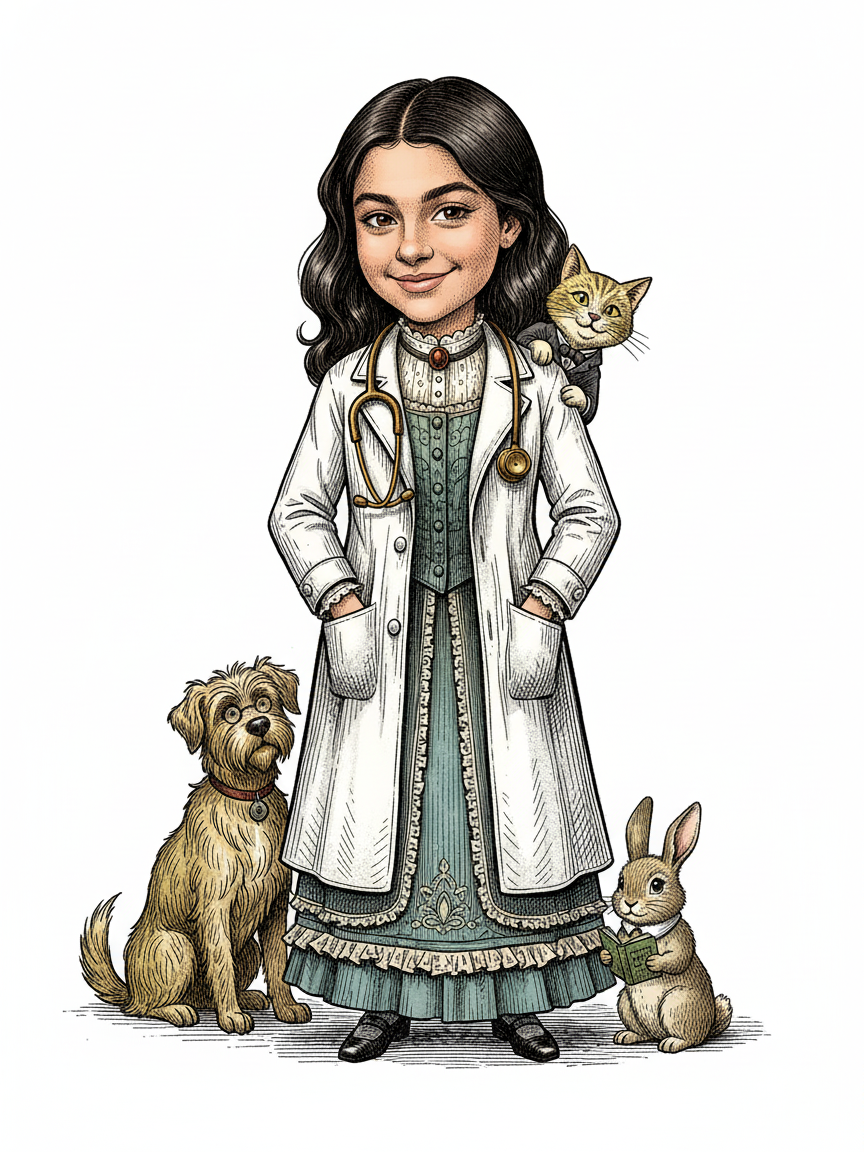 Dr. Gabby the Vet - Victorian Illustration