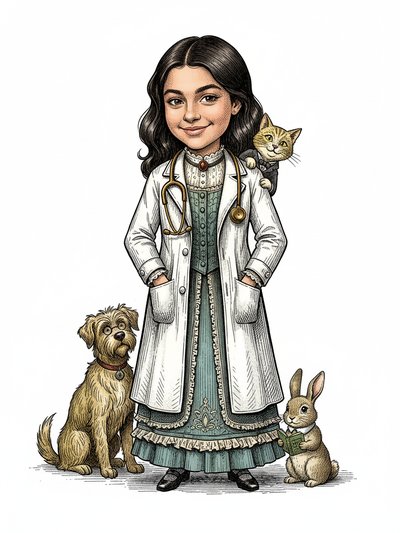 Veterinarian Gabriela's World 🌟 - Victorian Illustration