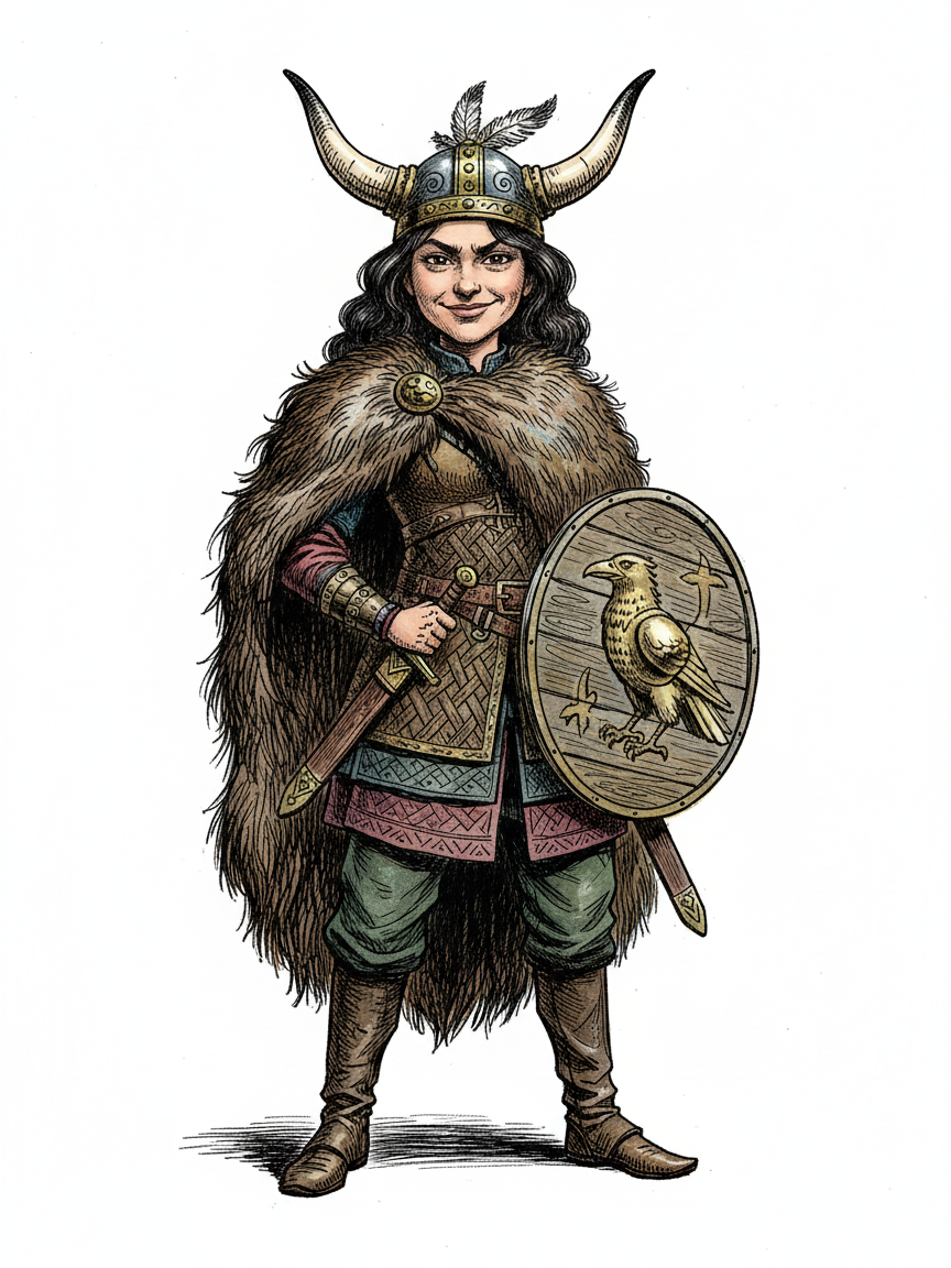 Gabriela the Bold Viking - Victorian Illustration
