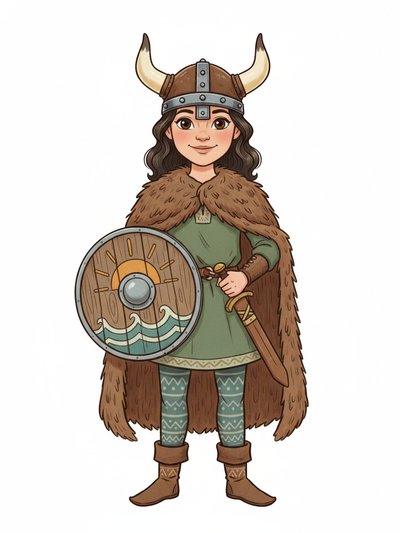 Gabriela's Viking Vibes ⚔️🌟 - Vintage Storybook