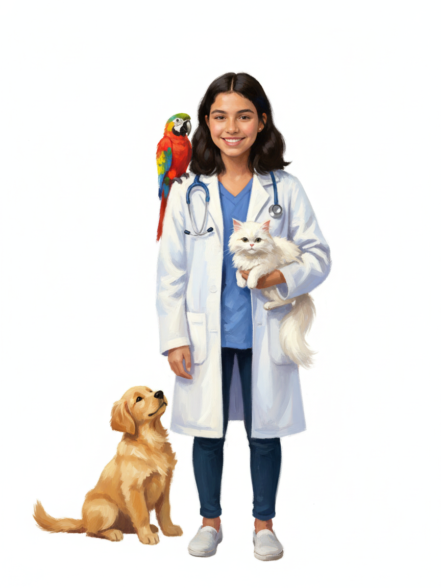Dr. Gabby the Vet - Impressionist Painting