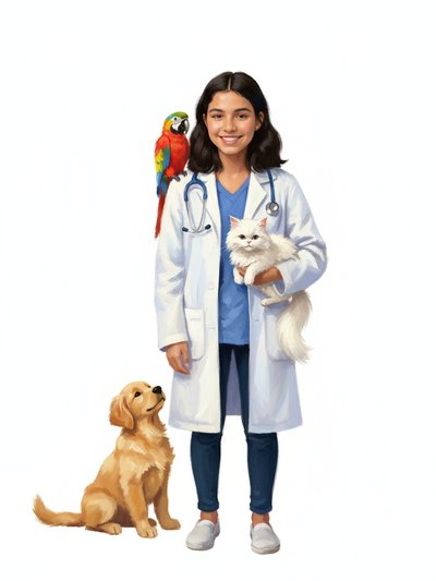 Veterinarian Gabriela's World 🌟 - Impressionist Painting