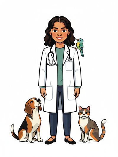 Veterinarian Gabriela's World 🌟 - Cubist Painting