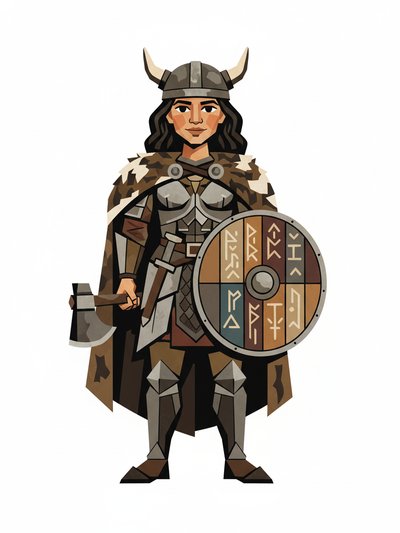 Gabriela's Viking Vibes ⚔️🌟 - Cubist Painting