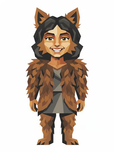 Gabriela's Howling Adventure 🌕 - Cubist Painting