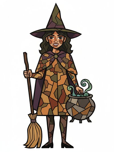 Gabriela's Magical Witchy World 🌟 - Cubist Painting