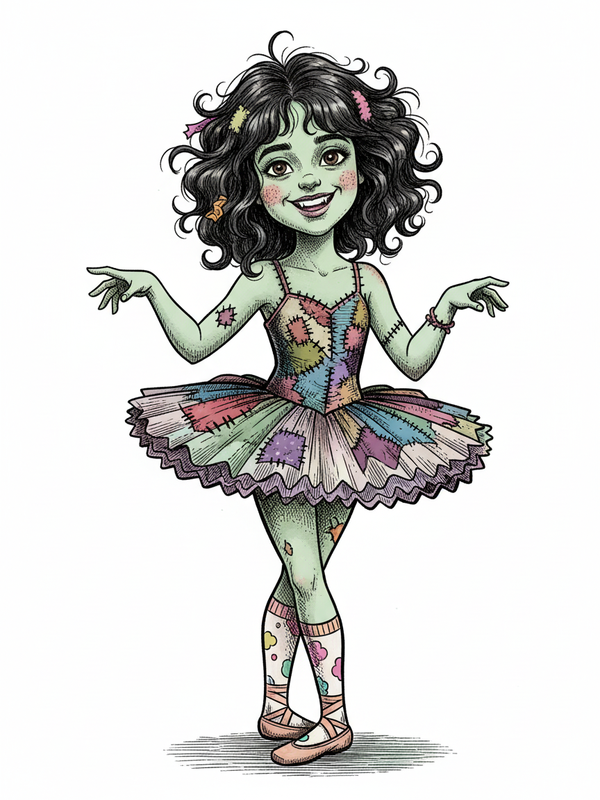 Gabby the Zombelina - Victorian Illustration