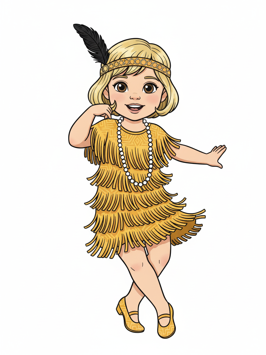 Flapper Julia - Classic Coloring Book