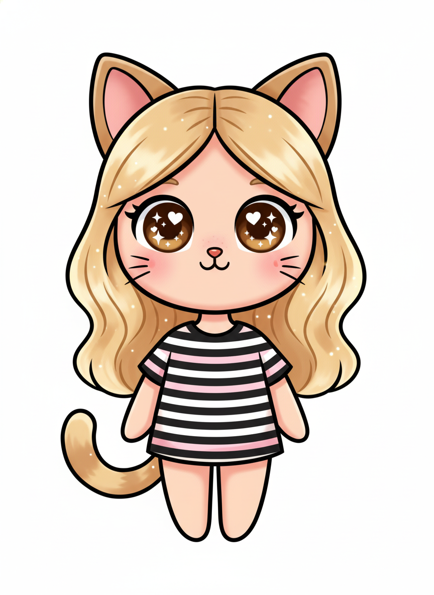 Mary the Playful Cat - Kawaii Cute