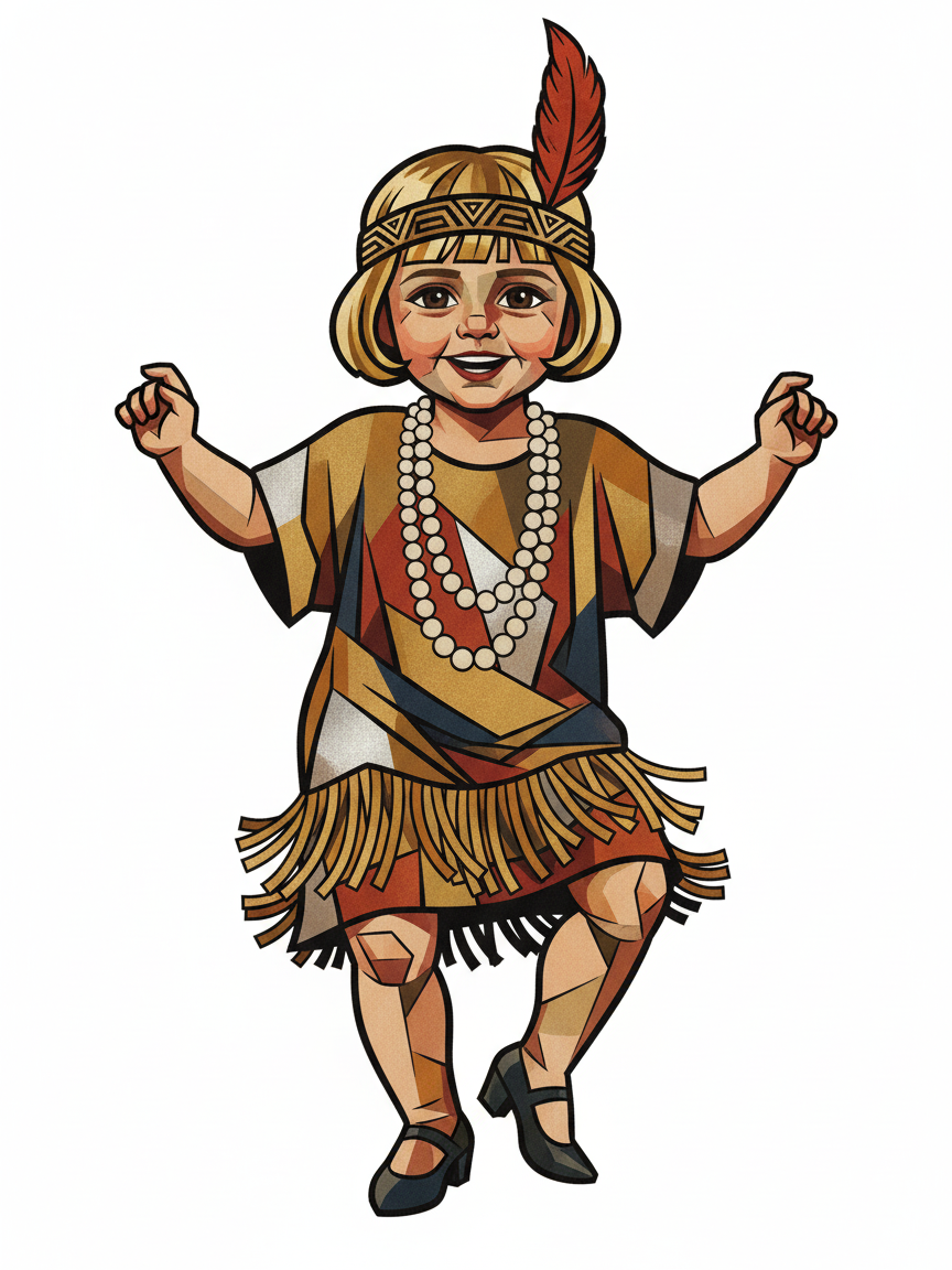 Flapper Julia - Cubist Painting