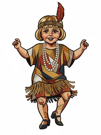 Julia's Jazz Age Adventure - Cubist Painting