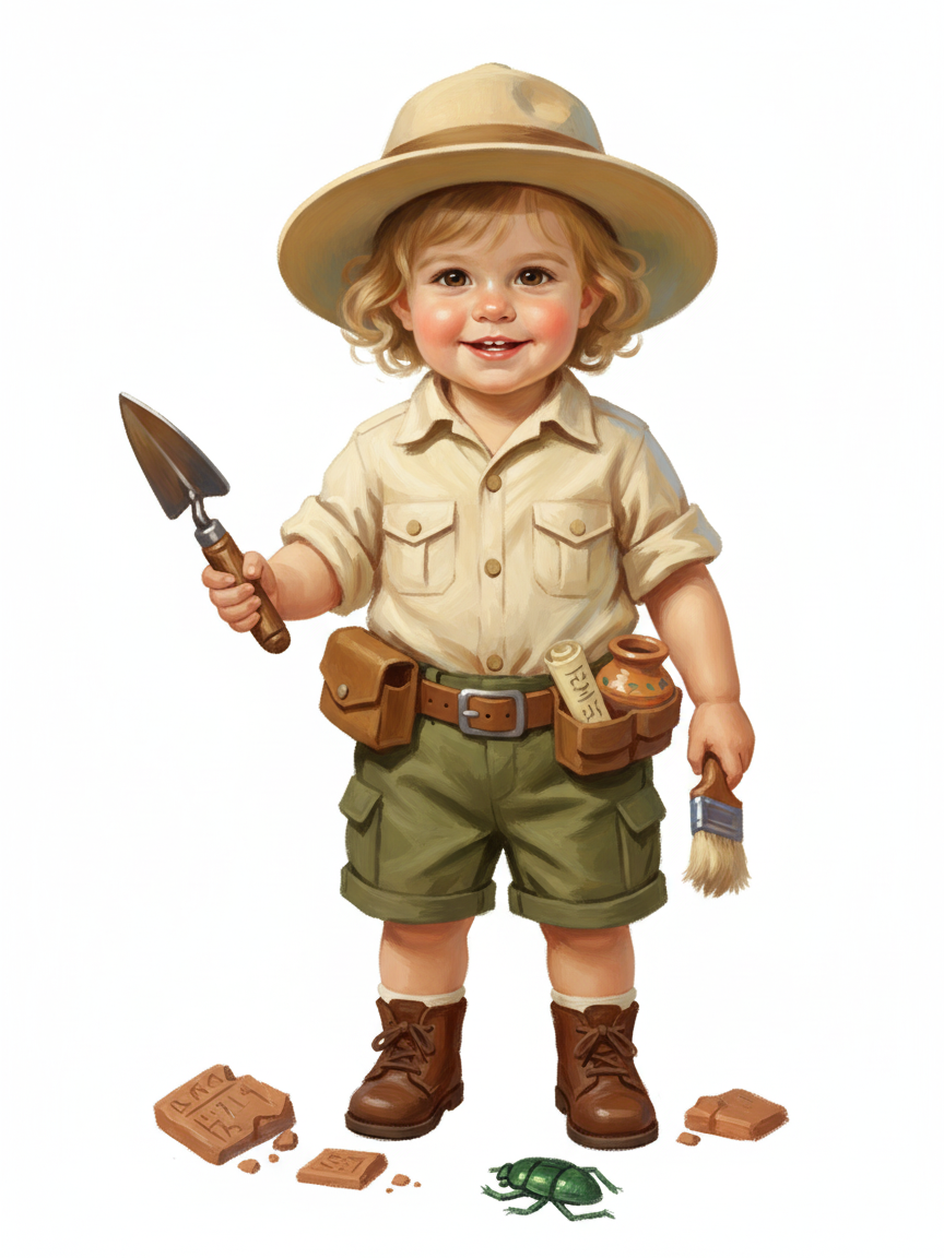 Julia the Little Archaeologist - Impressionist Painting