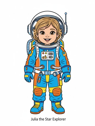 Our Julia in Space 🌌 - Classic Coloring Book