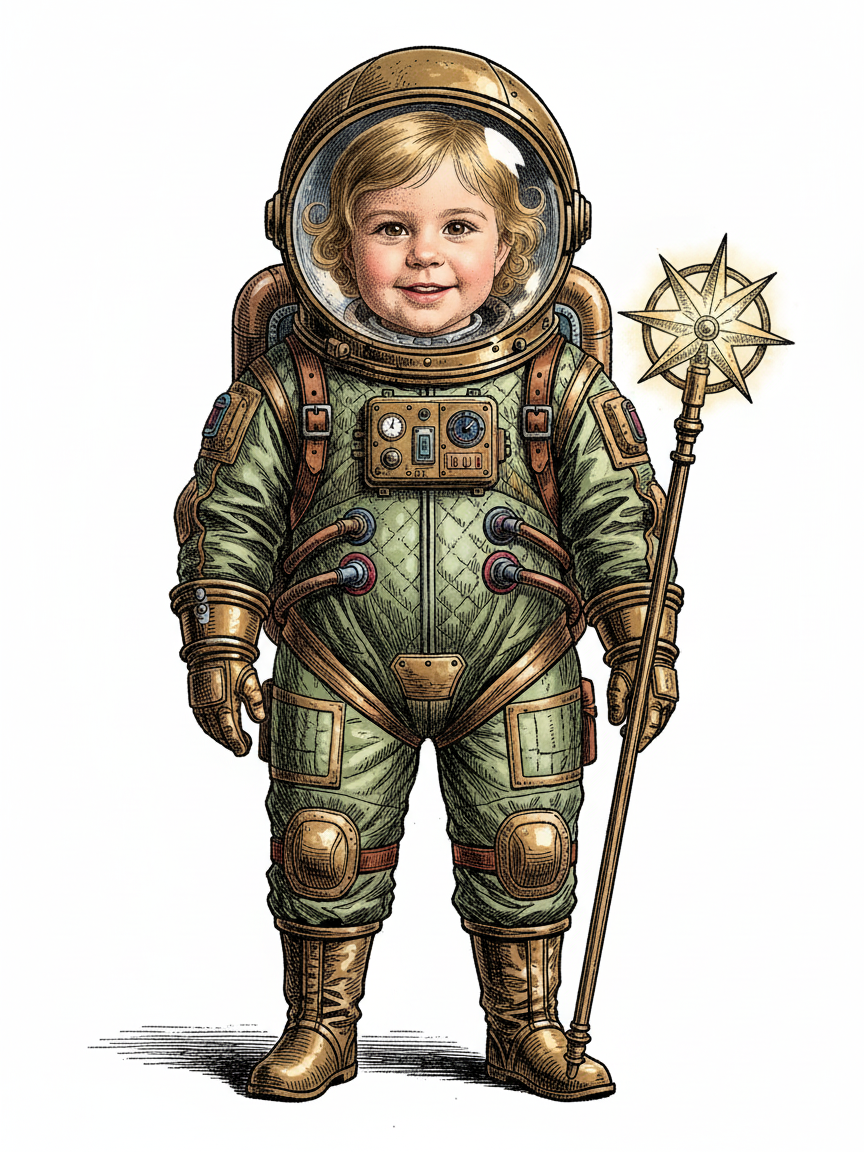 Julia the Star Explorer - Victorian Illustration