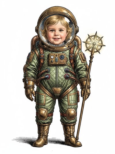 Our Julia in Space 🌌 - Victorian Illustration