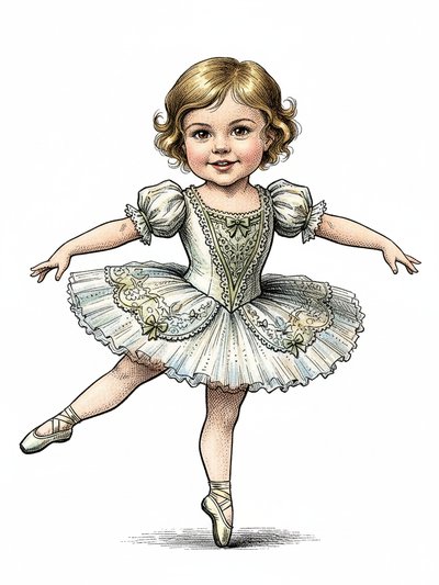 Julia's Ballet Daydreams - Victorian Illustration