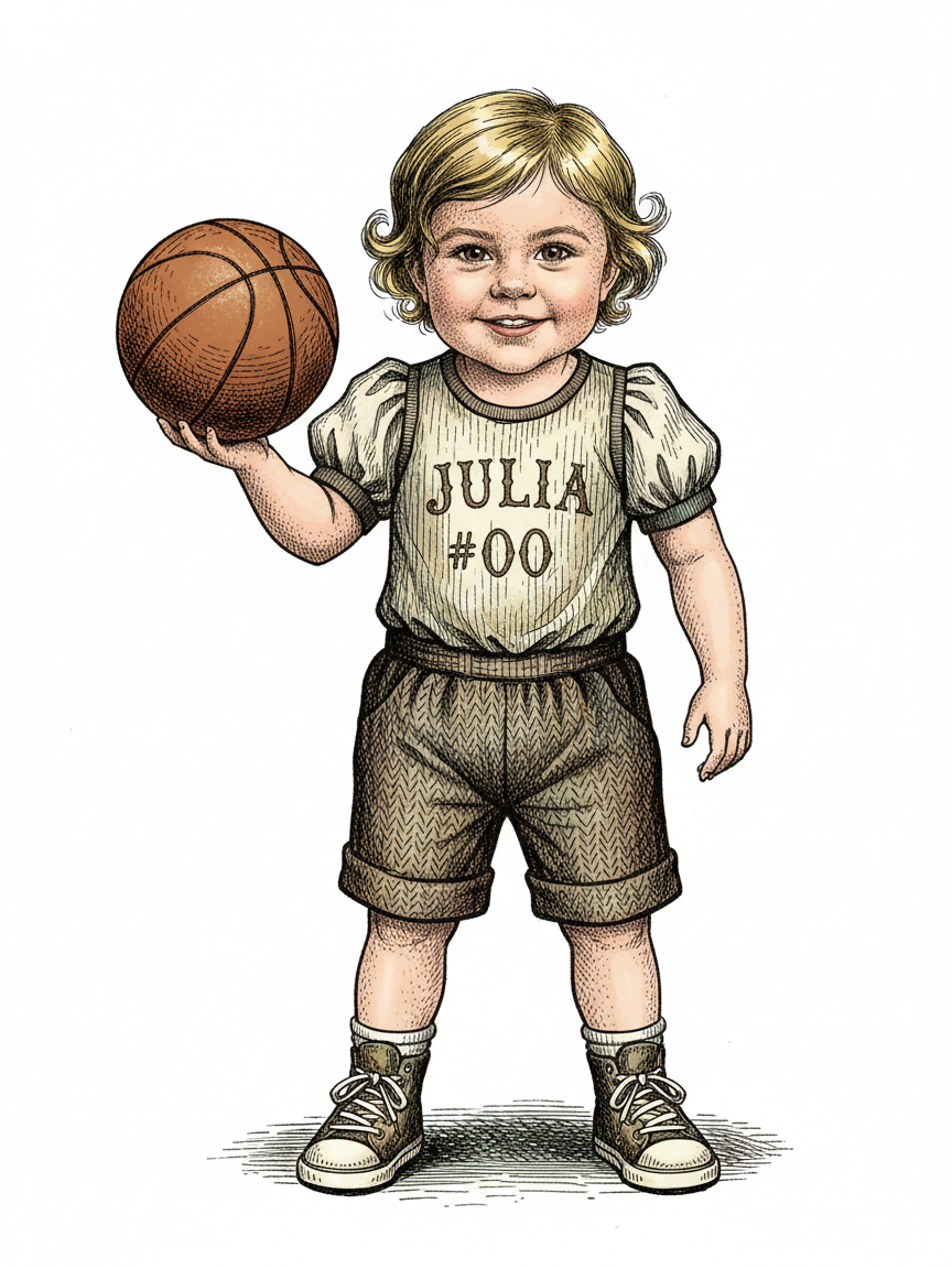 Julia the Baller - Victorian Illustration