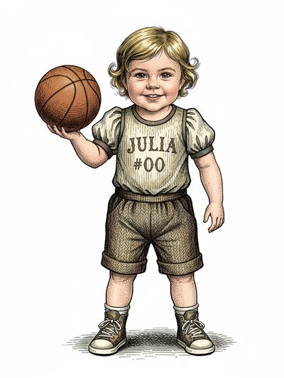 Our Little MVP Julia 🏀 - Victorian Illustration