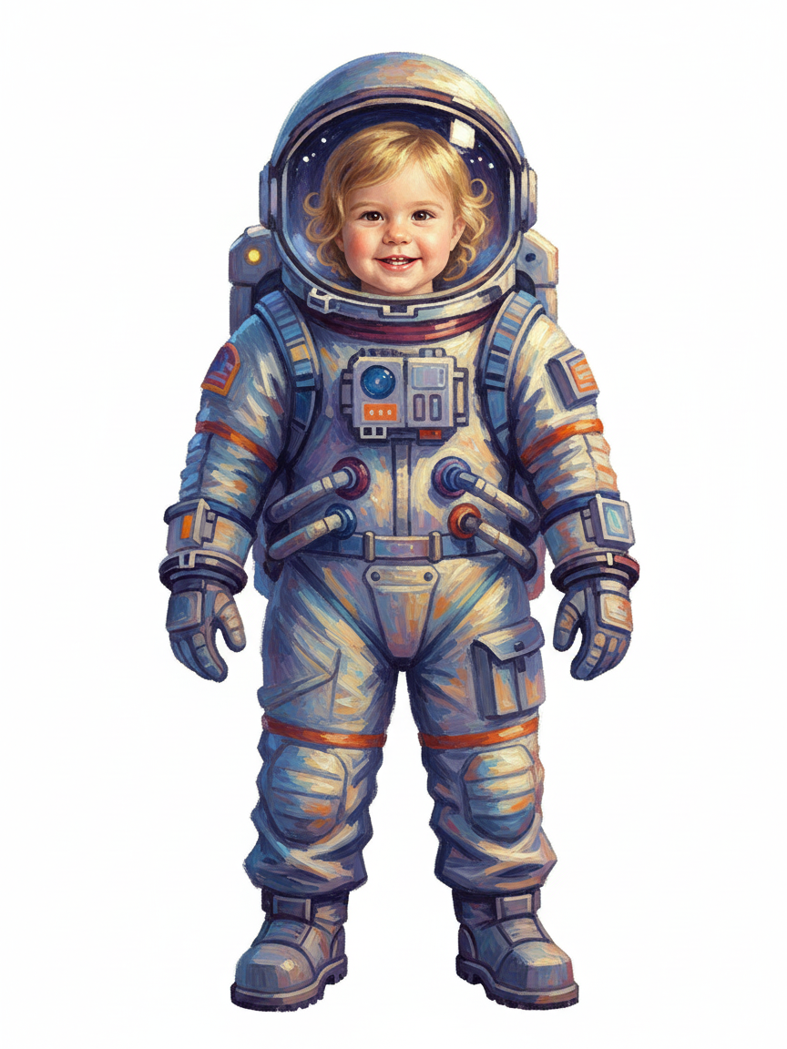 Julia the Star Explorer - Impressionist Painting