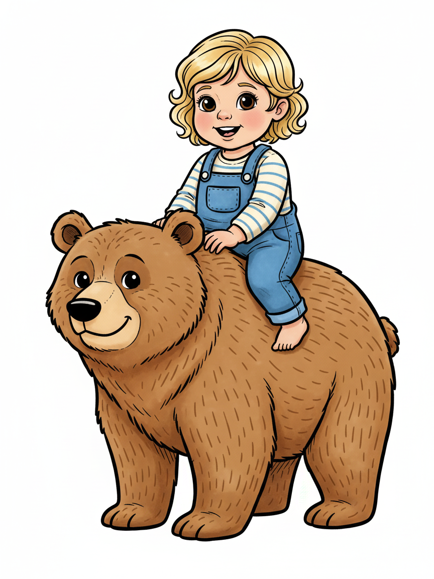 Bear Julia - Classic Coloring Book