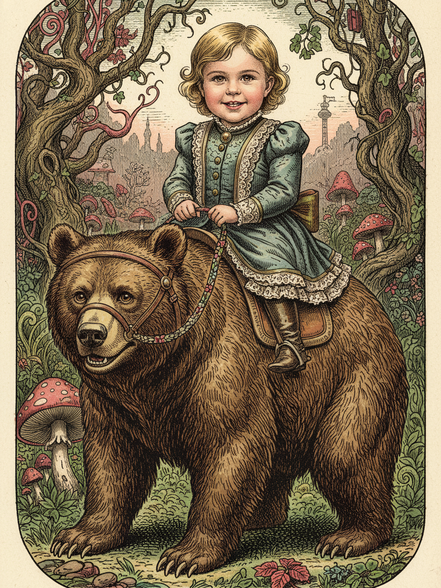 Bear Julia - Victorian Illustration